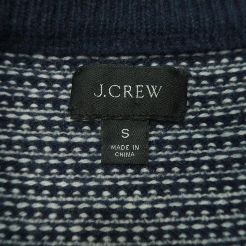 J Crew Sweater Mens Small Blue Merino‎ Wool Crew Birdseye Long Sleeve Jumper